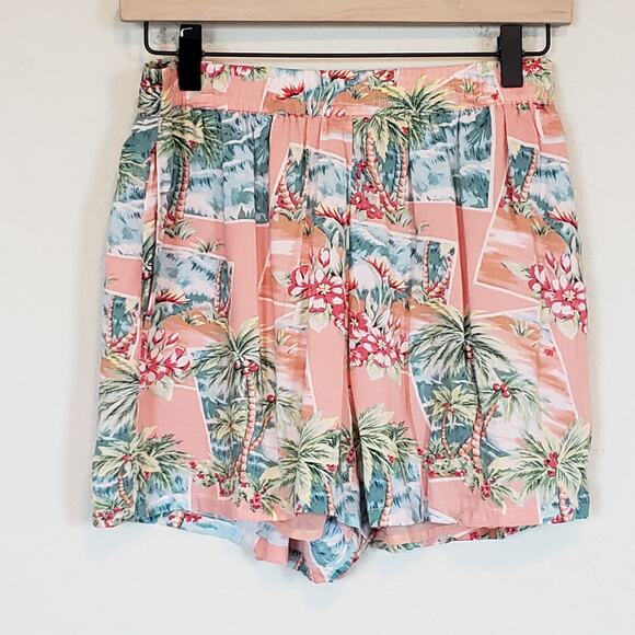 American Eagle Tropical Print Pull On Shorts Women's Small Summer Vacation - Picture 1 of 8